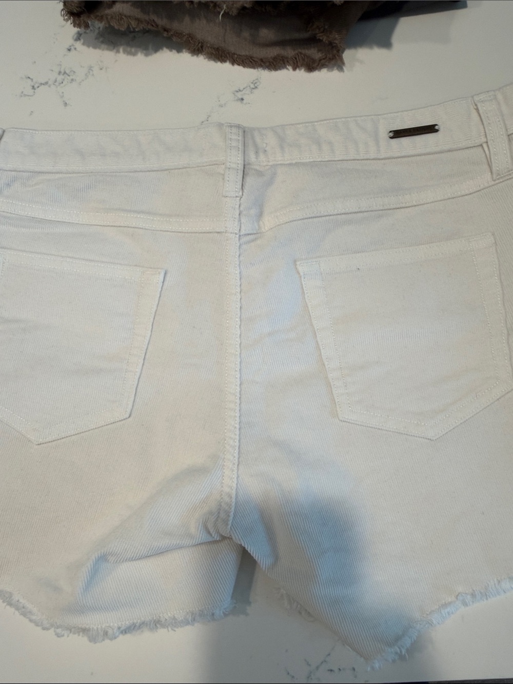 Carve Design White Women's Cord Cutoff Shorts - Picture 3 of 4